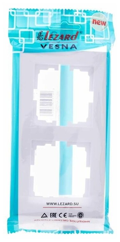 Рамка 2-местн. горизонт. VESNA бел. LEZARD 742-0200-147