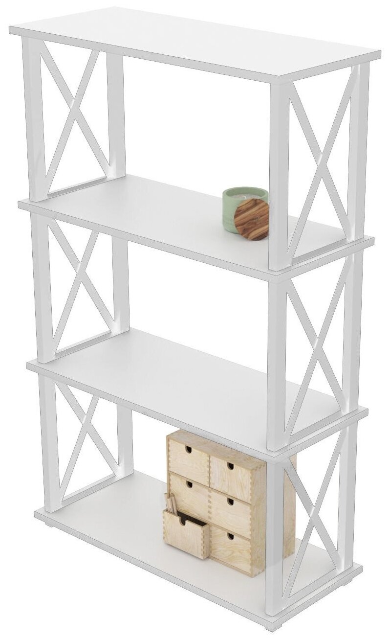 Стеллаж Лофт-4 75х30х112 Белый/ белый.