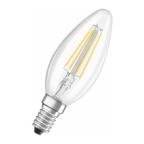 Светодиодная филаментная лампа Osram FIL LSCL B60 DIM 5W/840 230V CL E14 600lm - свеча прозрачная 4058075230385