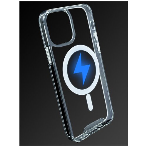 Чехол прозрачный силиконовый на iPhone 12 противоударный магнитный / Monarch с магнитом для iPhone 12