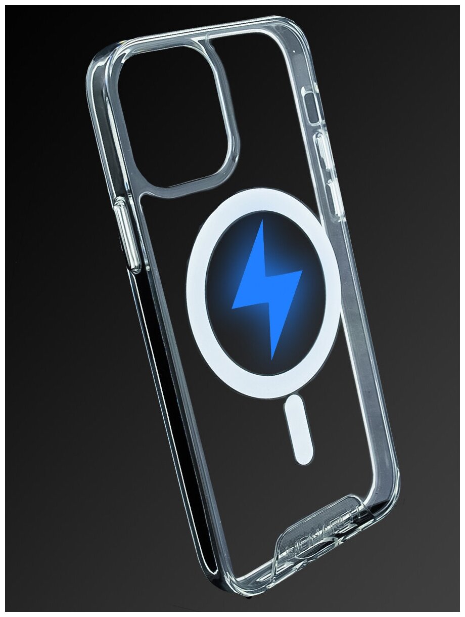 Чехол прозрачный силиконовый на iPhone 13 Pro противоударный магнитный / Monarch с магнитом для iPhone 13 Pro