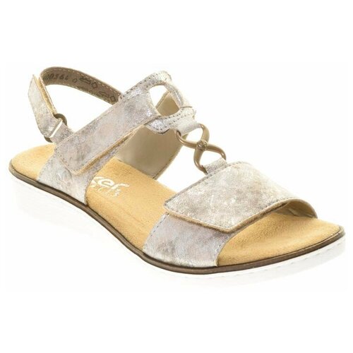 фото Босоножки rieker женские летние, размер 40, цвет бежевый, артикул 63687-90