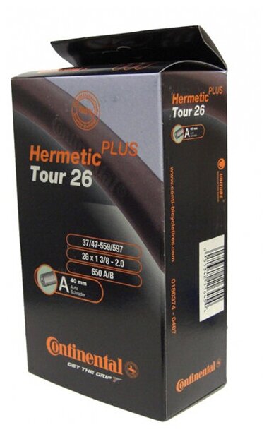 Камера велосипедная Continental tour 26" hermetic plus, 37-559 / 47-597, a40