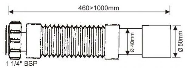 McALPINE Гофра 1 1/4 McALPINE 1м MRMF1-S 40/50