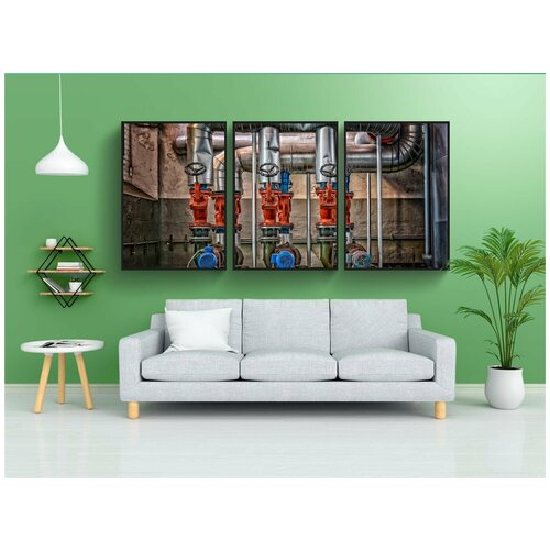 фото Набор модулных постеров для интерьера "отопление, подвал, погреб" 60x90 см. в тубусе, без рамки lotsprints