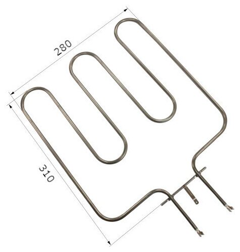 фото ТЭН для духовки 1200W 230 V нижний, широкий Ш-обр. (Дарина ЕМ 341) 310х280 мм