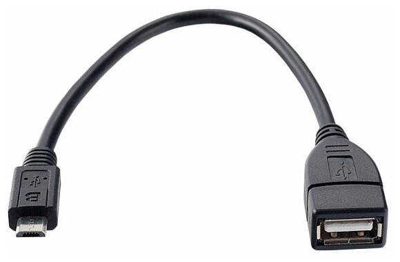 Кабель PERFEO USB2.0 A розетка - Micro USB вилка (OTG), длина 0,2 м. (U4202) — фото 1