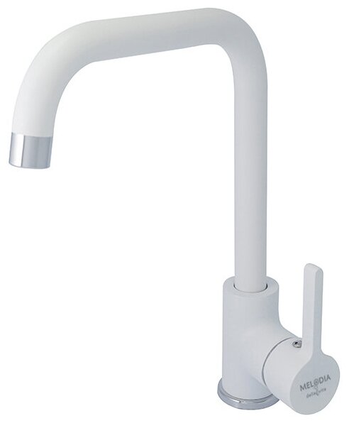 Смеситель кухня Ostessa White картридж д.35мм высокий излив MDV35115_wt без подводки Melodia Della Vita