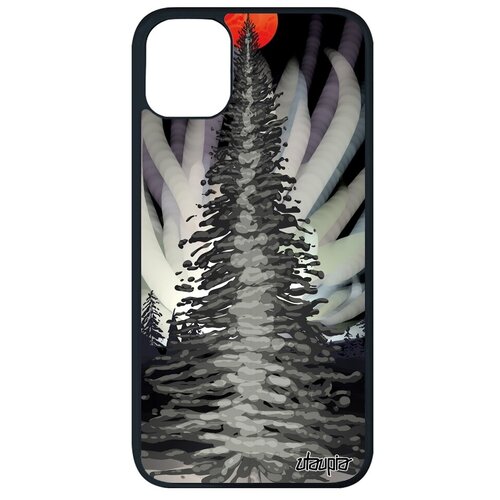 фото Ударопрочный чехол для смартфона // apple iphone 11 pro max // "зимняя ель" луна снег, utaupia, цветной