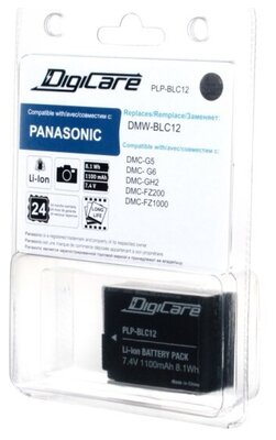 Аккумулятор для фотоаппарата Digicare PLP-BLC12/ DMW-BLC12 для DMC-G5, G6, GH2, FZ200, FZ1000