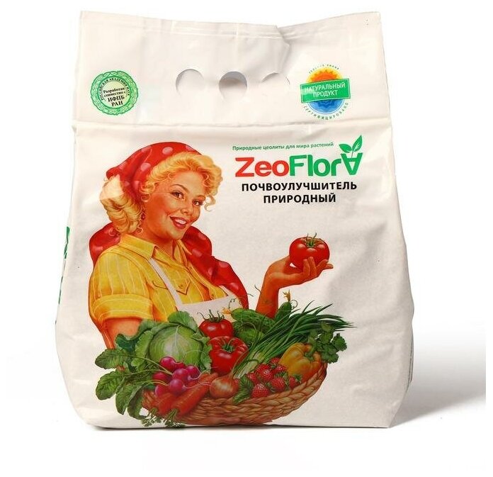 Zeoflora Субстрат осадочный минеральный ZeoFlora, цеолит, почвоулучшитель для растений, 5 л, фракция 1-3 мм