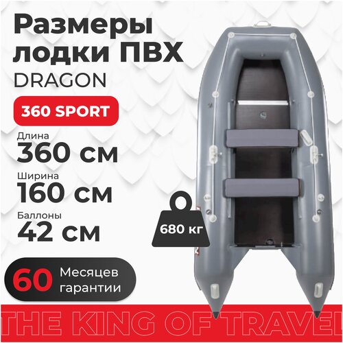 фото Лодка пвх dragon 360 sport надувная синяя под мотор