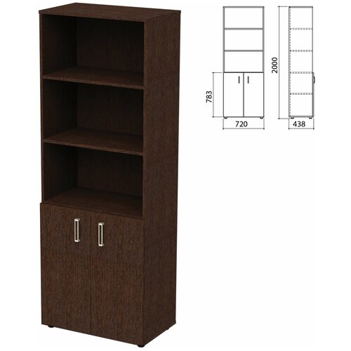 Шкаф полузакрытый «Приоритет» 720×438×2000 мм, 4 полки, венге (комплект)