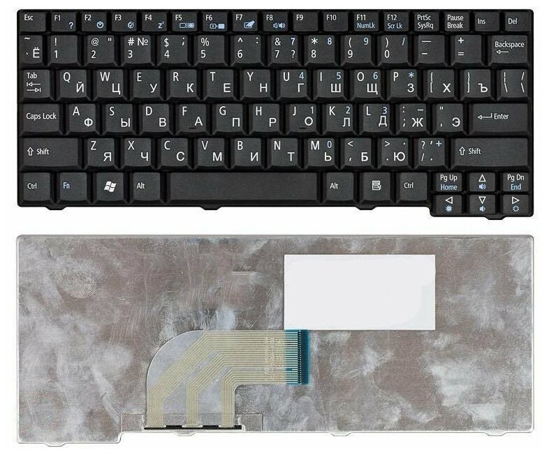 Клавиатура для ноутбука Acer Aspire One A110 A150 D150 D250 ZG5 ZG8 черная 1220₽