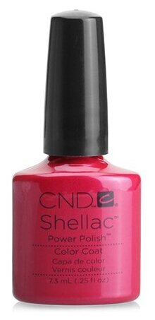 Гель лак. Шеллак Shellac цвет-малиново-красный с микроблеском CND Shellac Hot Chilis