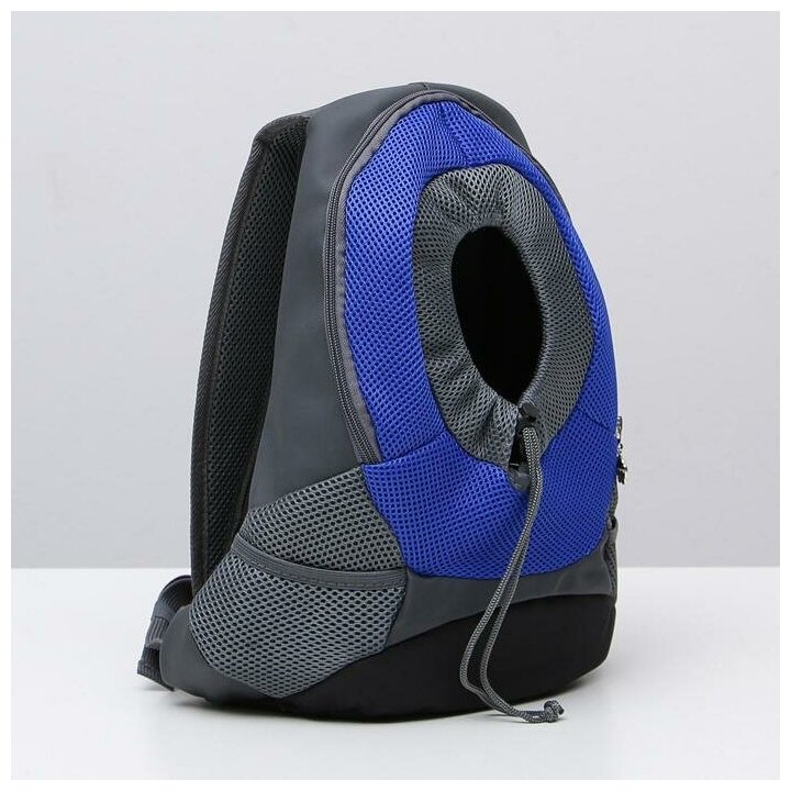 Рюкзак для переноски животных с креплением на талию, 31 х 15 х 39 см, синий (1 шт.) - фотография № 2