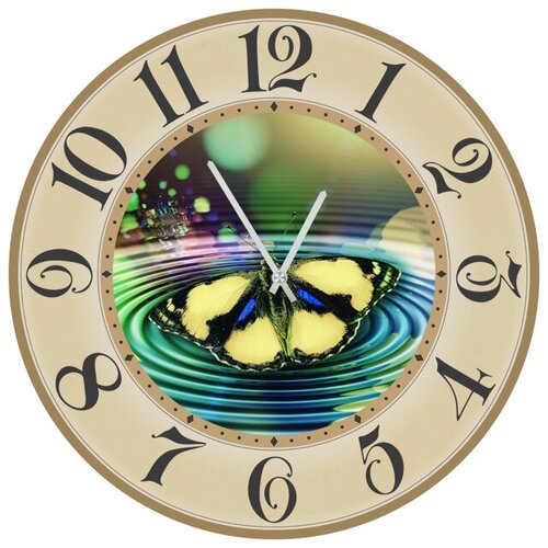 фото Svs настенные часы svs 3502298 kitchen бабочка на воде