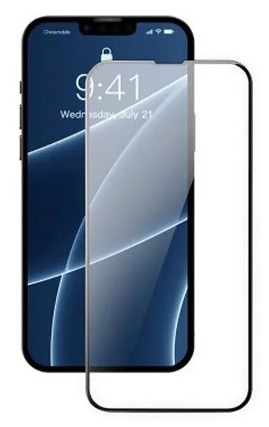 Защитное стекло PERO Full Glue для iPhone 13, черное - фото №5
