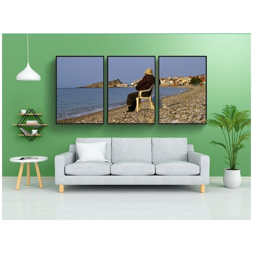 фото Набор модулных постеров для интерьера "греция, самос, вода" 60x90 см. в тубусе, без рамки lotsprints