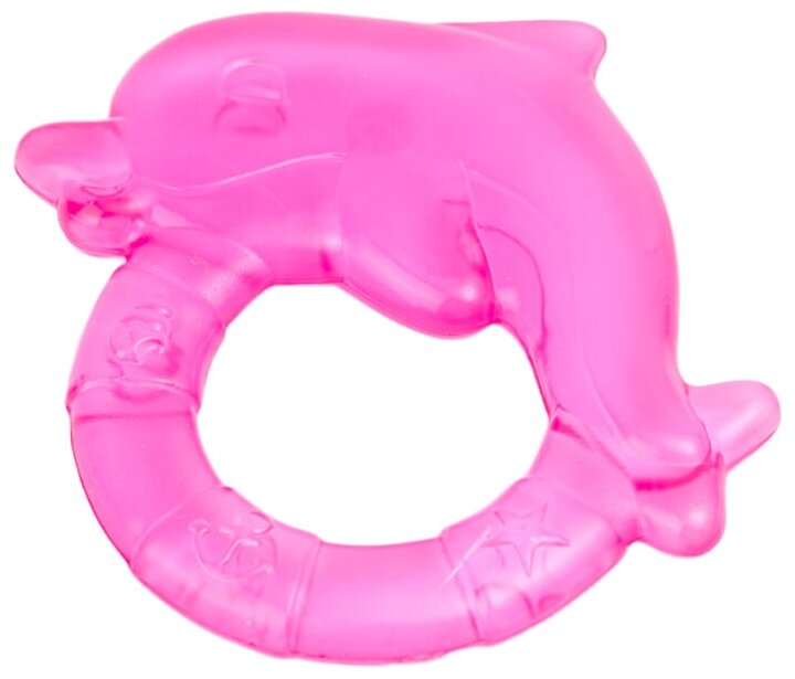 Прорезыватель водный охлаждающий - дельфин, 0+, цвет: розовый