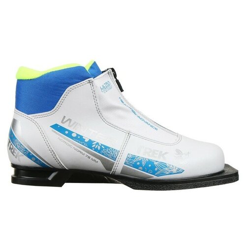 фото Ботинки лыжные женские trek wintercomfort 3 nn75, цвет белый, лого синий, размер 34 нет бренда