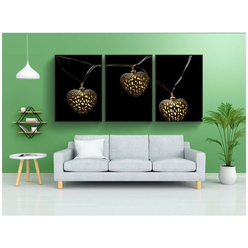 фото Набор модулных постеров для интерьера "день святого валентина, сердце, любовь" 60x90 см. в тубусе, без рамки lotsprints