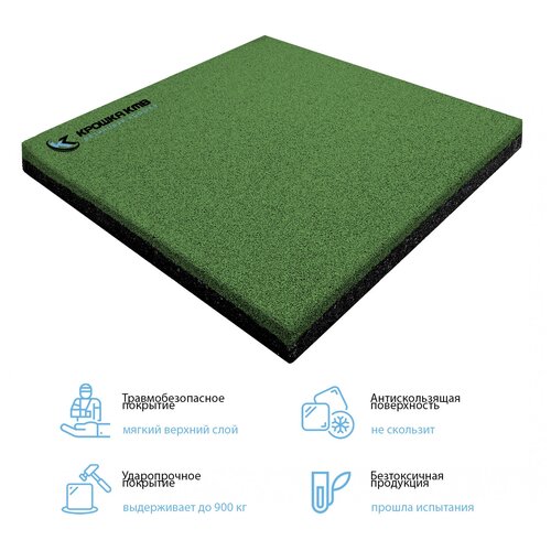 Резиновая плитка 500х500х30мм красная, 1шт