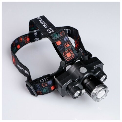 фото Мастер к фонарь налобный аккумуляторный 7 вт, t6 и cob, 1200 мач, 200 лм, 5 режимов, микс