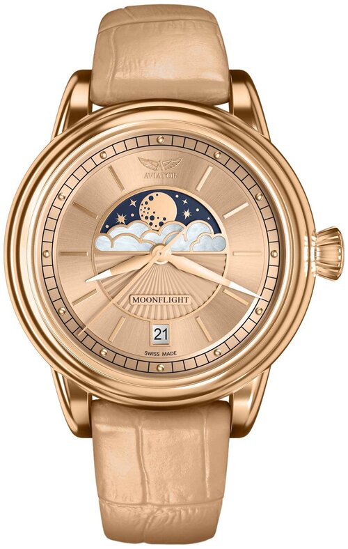 Наручные часы Aviator Douglas MoonFlight V.1.33.2.260.4, бежевый