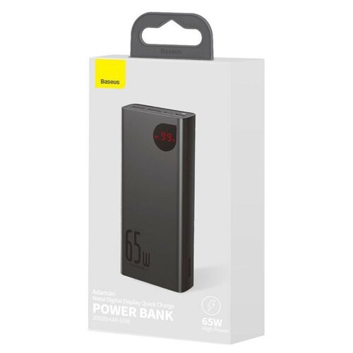 Внешний аккумулятор Baseus Adaman Metal Digital Display Quick Charge Power Bank 20000mAh 65W - черный (PPIMDA-D01)