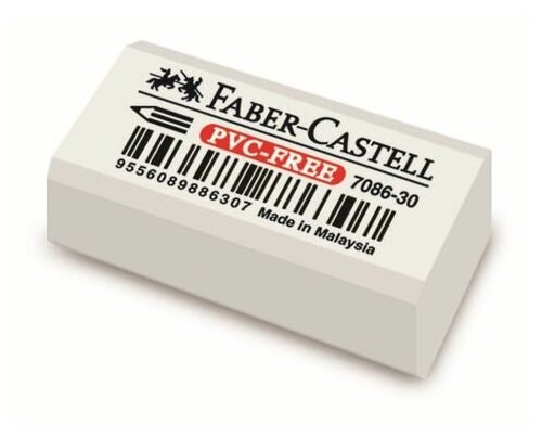 Ластик Faber-Castell "PVC-free" 7086, 31 х 16 х 11, белый