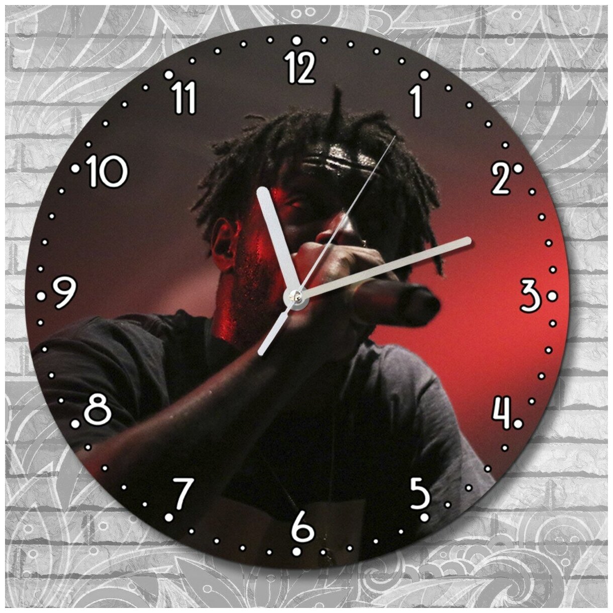 Настенные часы УФ музыка (music, rap, hip hop, sound, руки вверх, hands up, style, graffiti, life) - 2030