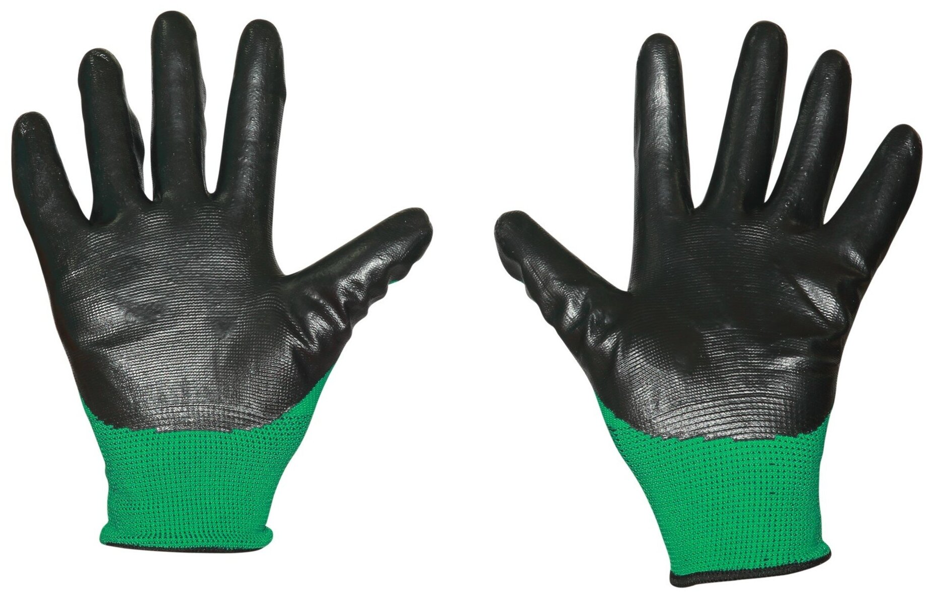 Перчатки (5 пар) рабочие хозяйственные нейлоновые с обливкой зелёные - фотография № 3