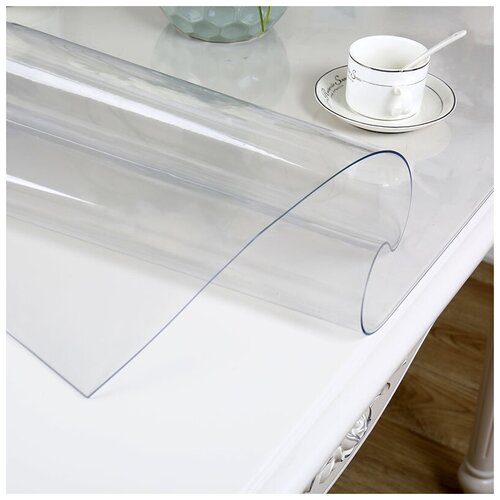 Скатерть силиконовая прозрачная, гибкое мягкое стекло DecoMir Блик