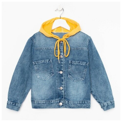 фото Куртка джинсовая для девочки, цвет синий, рост 116 см нет бренда
