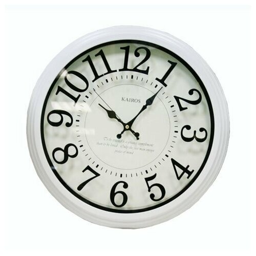 KAIROS RSK-520W настенные часы с арабскими индексами в контрастном черно-белом дизайне