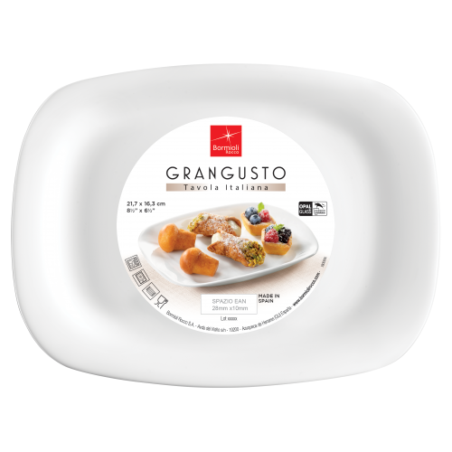 фото Bormioli rocco grangusto тарелка pasticceria 21,7 х 16,3 см (12/1440)
