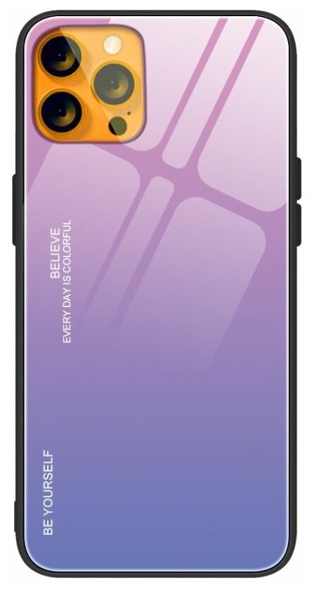 Brodef Gradation стеклянный чехол для iPhone 13 Pro Фиолетовый / Розовый