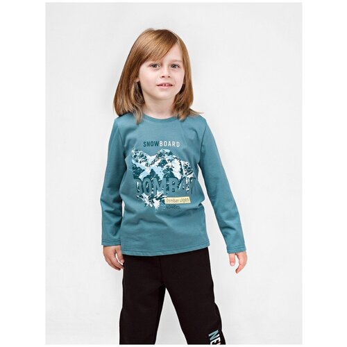 фото Лонгслив bossa nova 178з20-161 для мальчика, цвет морская волна, размер 104