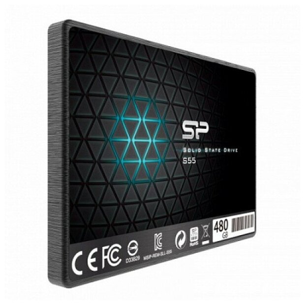 Жесткий диск SSD 480 ГБ SATA 2.5 Silicon Power Slim S55