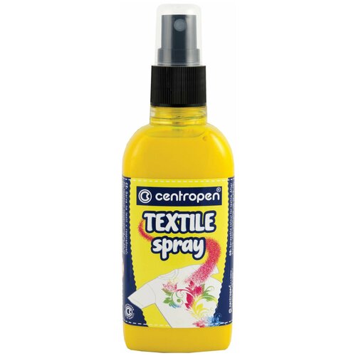 фото Краска-спрей для ткани и одежды желтая centropen «textile spray», 110 мл, 1139