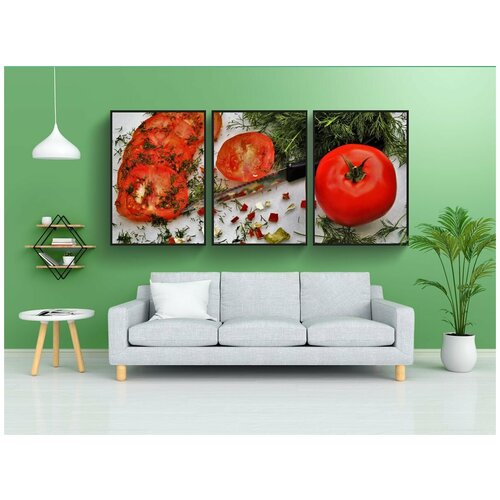 фото Набор модулных постеров для интерьера "помидоры, биография, природные" 60x90 см. в тубусе, без рамки lotsprints