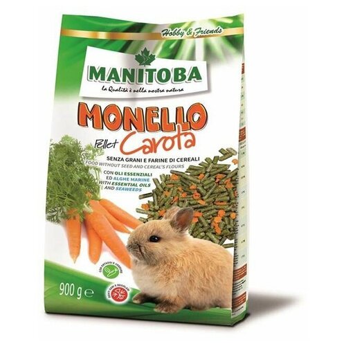 MANITOBA Monello Pellet Carota Безглютеновый Корм с Морковью для Кроликов 900 г (270.401, 900 г)