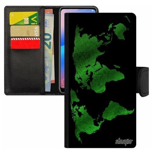 фото Чехол книжка для мобильного galaxy s8, "карта мира" атлас земля utaupia