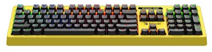 Игровая клавиатура Bloody B810RC желтый/черный, русская