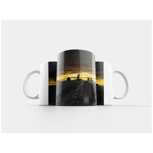 фото Кружка "заход солнца, зима, ферма" 320 мл lotsprints