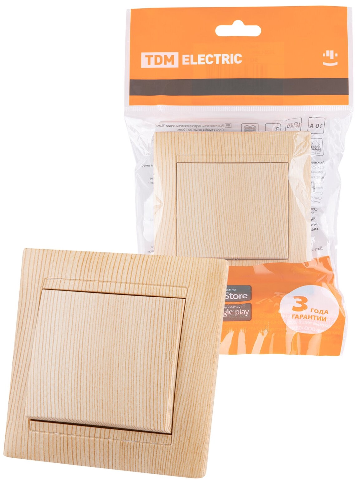 фото Выключатель 1 кл. 10А венге "Лама" TDM