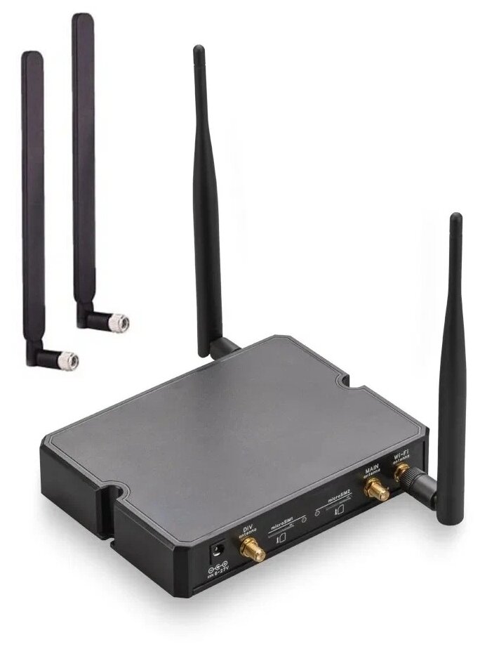 Роутер Kroks Rt-Cse m6 со встроенным модемом LTE cat.6, до 300 Мбит/c, SMA-female + 4 антенны 5dBi (две на Wi-Fi и 2 на 3G/4G LTE)