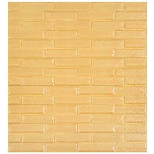 Мягкие самоклеющиеся панели для стен/обои самоклеющиеся/стеновая 3D панель LAKO DECOR/коллекция Скошенный кирпич, цвет Бежевый, 70x77см, толщина 6мм