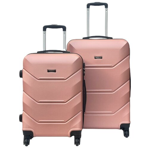 Комплект чемоданов , 2 шт., 82 л, размер S/M, розовый, черный комплект чемоданов на багажник для мотоцикла комплект чемоданов с внутренней сумкой комплект чемоданов боковая спортивная сумка водоне